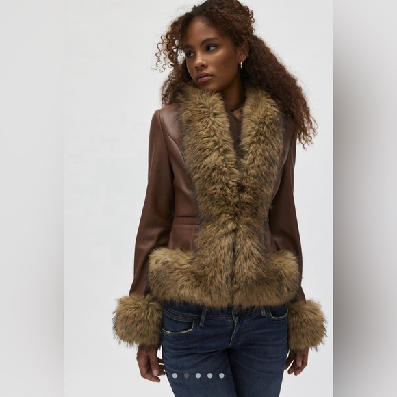 silence + noise Jackets & Blazers - 🔥NWT🔥 Silence + Noise Faux Fur Trim Jacket, Size L, Brown